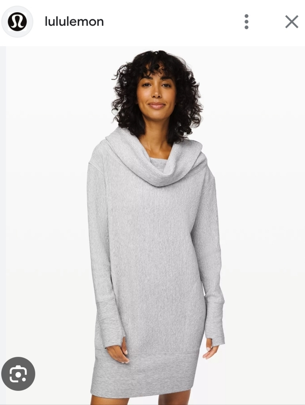 Lululemon Along The Way Dress Cowl Neck Sweatshirt Dress Light Gray XS